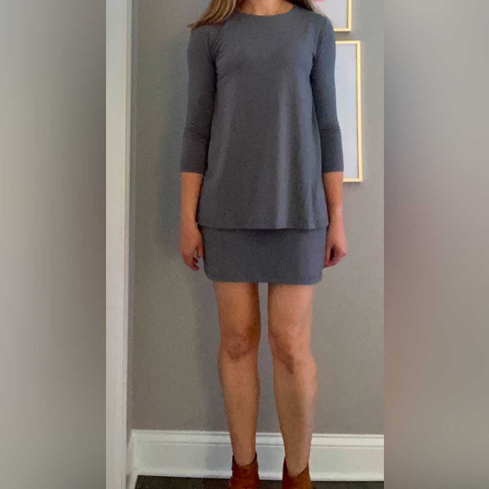 Susana Monaco grey two layer mini dress